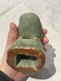 A Chinese Longquan celadon duck-form censer, Ming