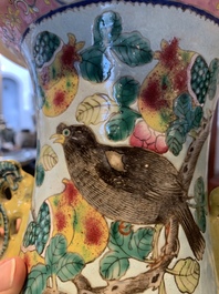 A pair of Chinese famille rose vases for the Straits or Peranakan market, 19th C.