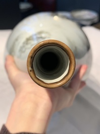 A large Chinese grisaille 'mountainous landscape' vase, signed Fu Yaosheng 傅尧笙, dated 1993