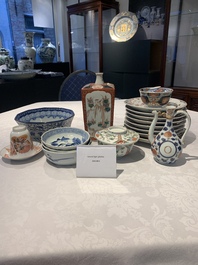 A collection of 20 Japanese Imari, blue and white wares, 18th C. and later