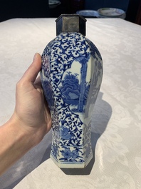 A Chinese famille rose bowl, a plate and a blue and white vase, Tongzhi mark and of the period