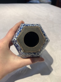 A Chinese famille rose bowl, a plate and a blue and white vase, Tongzhi mark and of the period