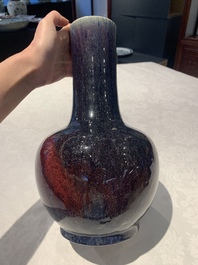 A Chinese flamb&eacute;-glazed bottle vase, 19th C.