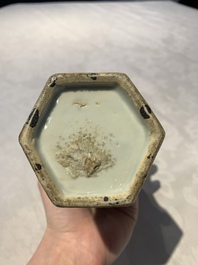 A Chinese famille rose bowl, a plate and a blue and white vase, Tongzhi mark and of the period