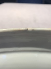 A rare and large Chinese blue and white 'Bacchus' dish, Kangxi