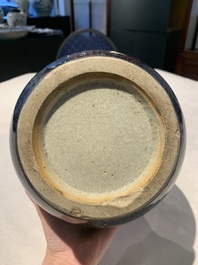 A Chinese flamb&eacute;-glazed bottle vase, 19th C.