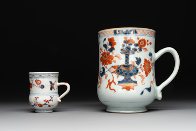 A collection of five Chinese Imari-style wares and one Canton famille rose cup, Kangxi/Qianlong