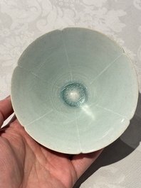A Chinese qingbai lobed bowl, Song