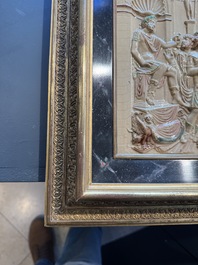 School of Bernard Palissy, a 'biblical subject' plaque , 17/18th C.