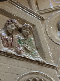 School of Bernard Palissy, a 'biblical subject' plaque , 17/18th C.