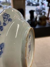 Five Chinese blue and white 'Xi Xiang Ji' plates, Qianlong