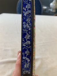 A large oval Chinese Canton enamel mirror, Qianlong