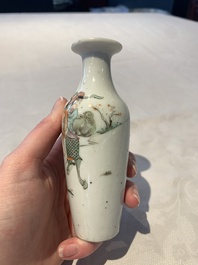 A collection of eight Chinese famille rose wares, 19th C.