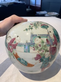 A collection of eight Chinese famille rose wares, 19th C.