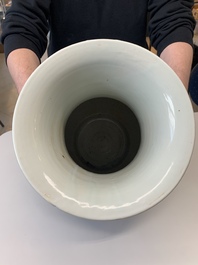 A large Chinese blue and white 'lotus and peony scroll' 'hu' vase, 19th C.