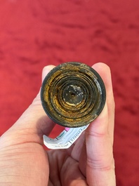 A rare Chinese turquoise-inlaid parcel-gilt bronze sword, Zhou