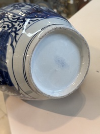 Three Japanese Arita blue and white vases and covers, Edo, 17th C.