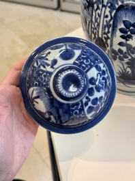Three Japanese Arita blue and white vases and covers, Edo, 17th C.