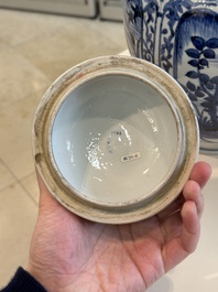 Three Japanese Arita blue and white vases and covers, Edo, 17th C.