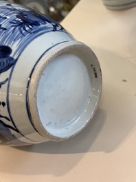 Three Japanese Arita blue and white vases and covers, Edo, 17th C.