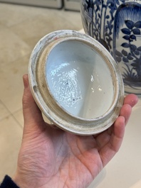 Three Japanese Arita blue and white vases and covers, Edo, 17th C.