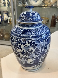 Three Japanese Arita blue and white vases and covers, Edo, 17th C.