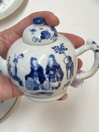 Four Chinese blue and white wares for the Vietnamese market, chơi ngọc 玩玉 and Jiaqing mark, 19th C.