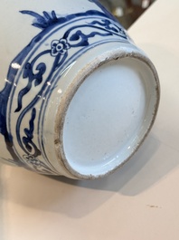 Three Japanese Arita blue and white vases and covers, Edo, 17th C.