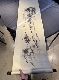 Rao Zongyi 饒宗頤 (1917-2018): 'Pine tree', ink on paper