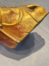 A Chinese gilt-lacquered wooden sculpture of Buddha, Ming