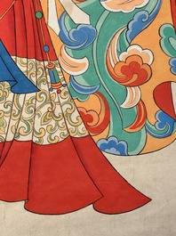Follower of Zhang Daqian 張大千 (1898-1983): 'Beauty', ink and colour on paper