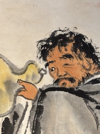 Qi Baishi 齊白石 (1864-1957): 'Drunk man', ink and colour on paper