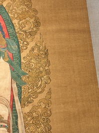 Chinese school: 'Buddha', ink and colour on silk, Qing or later