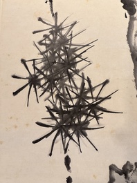 Rao Zongyi 饒宗頤 (1917-2018): 'Pine tree', ink on paper