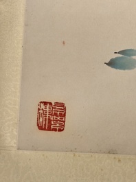 Wang Xuetao 王雪濤 (1903-1982): 'Ritual vessels and flowers', ink and colour on paper