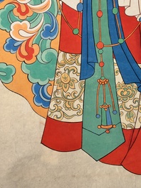 Follower of Zhang Daqian 張大千 (1898-1983): 'Beauty', ink and colour on paper