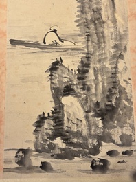 Zhang Daqian 張大千 (1899-1983) and Li Qiujun 李秋君 (1899-1971): 'Calligraphy and landscape', ink on paper
