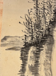 Zhang Daqian 張大千 (1899-1983) and Li Qiujun 李秋君 (1899-1971): 'Calligraphy and landscape', ink on paper
