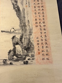 Zhang Daqian 張大千 (1899-1983) and Li Qiujun 李秋君 (1899-1971): 'Calligraphy and landscape', ink on paper
