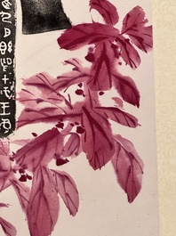 Wang Xuetao 王雪濤 (1903-1982): 'Ritual vessels and flowers', ink and colour on paper