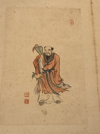 Pu Xinyu 溥心畬 (1896-1963): 'Album of Eight Immortals', ink and colour on paper