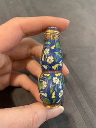A collection of ten Chinese Canton enamel and porcelain snuff bottles, Qianlong mark, 19/20th C.