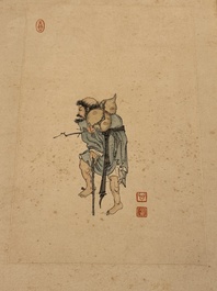 Pu Xinyu 溥心畬 (1896-1963): 'Album of Eight Immortals', ink and colour on paper