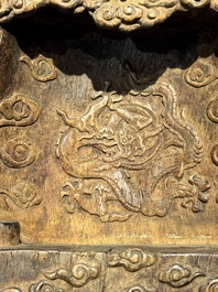 A Chinese huali wooden shrine, 17/18th C.