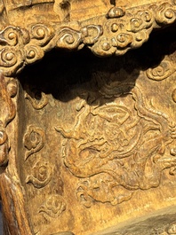 A Chinese huali wooden shrine, 17/18th C.