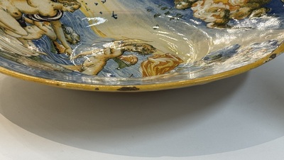 A large Italian maiolica 'Triumph of Galatea' dish, Fontana workshop, Urbino, ca. 1560-1570