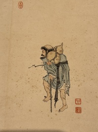 Pu Xinyu 溥心畬 (1896-1963): 'Album of Eight Immortals', ink and colour on paper