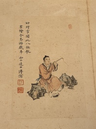 Pu Xinyu 溥心畬 (1896-1963): 'Album of Eight Immortals', ink and colour on paper