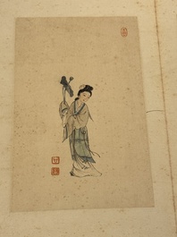 Pu Xinyu 溥心畬 (1896-1963): 'Album of Eight Immortals', ink and colour on paper