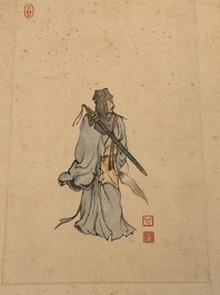 Pu Xinyu 溥心畬 (1896-1963): 'Album of Eight Immortals', ink and colour on paper